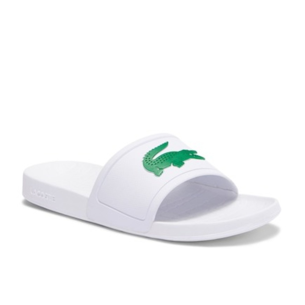 LACOSTE Fraisier 318 1 Slide Men White Sandals - Picture 2 of 5